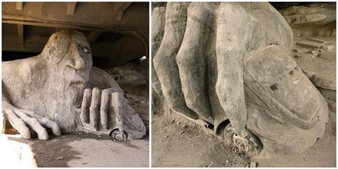 The Fremont Troll - a massive sculpture hidden beneath the Aurora ...