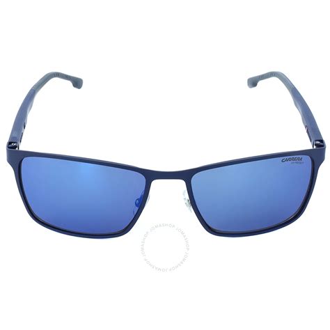 Carrera Blue Mirror Rectangular Men's Sunglasses CARRERA 8048/S 0PJP/XT ...