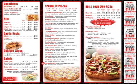 Olympia Pizza Time menu in Olympia, Washington, USA