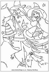 Witches Around The Cauldron Colouring Page sketch template