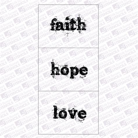 Set faith hope love | Silkscreen Stencils