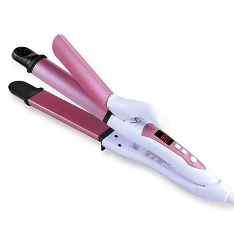 2 in 1 Hair Straightener Curling Iron Multifunctional Hair Curler Flat ...