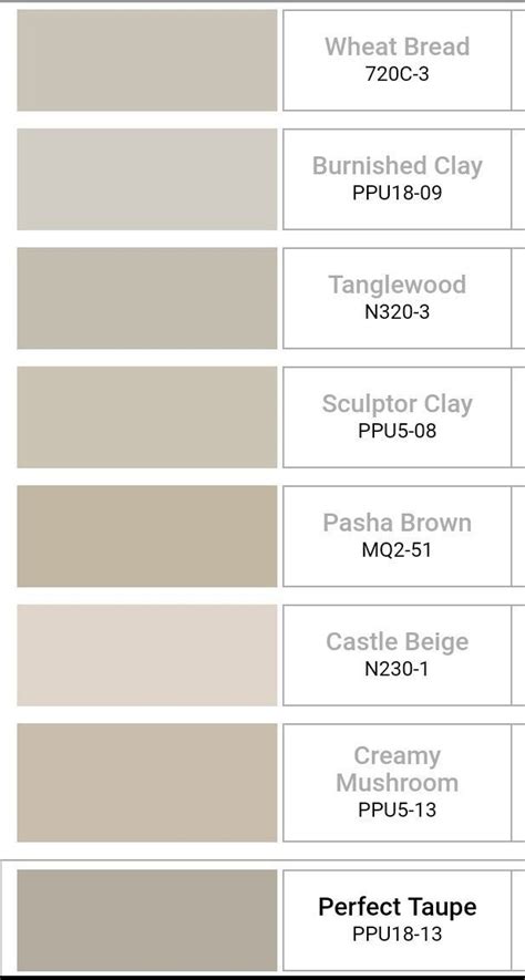 Behr Brown Color Chart