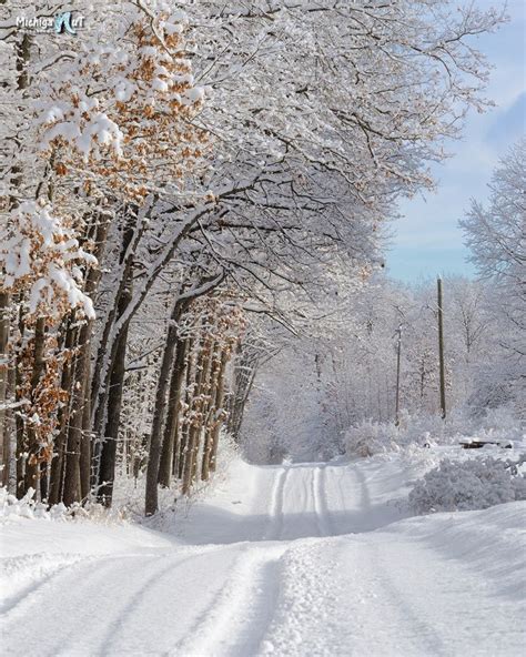 Winter in Michigan | "Fresh Tracks" countryside road in Winter ...