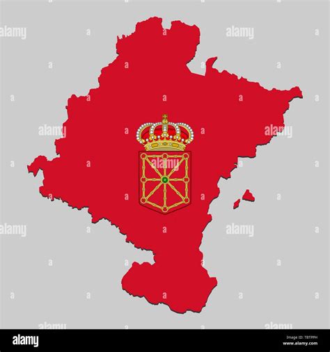 Map of Navarre is a state Spain with flag. Vector Illustration Stock Vector Image & Art - Alamy