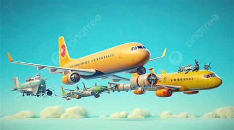 3d Render Of Cartoon Planes With Departures Banner Background, Airplane Banner, Plane With ...