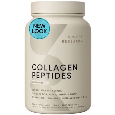 Sports Research Collagen Peptides Unflavored (82 servings) - 32oz, 2 lb ...