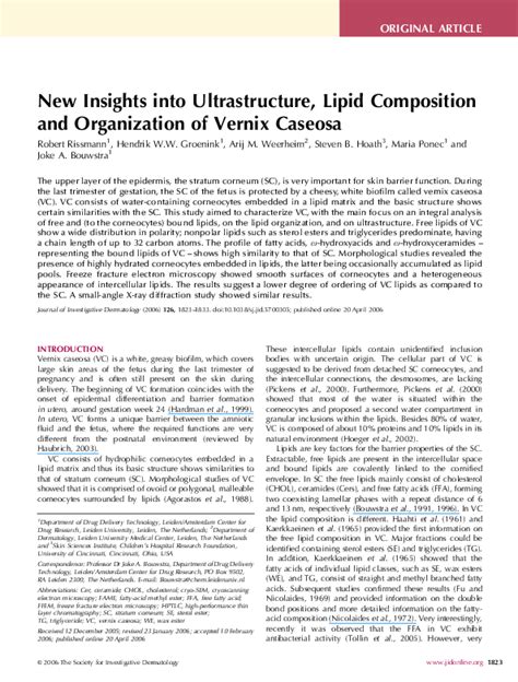 (PDF) New Insights into Ultrastructure, Lipid Composition and ...