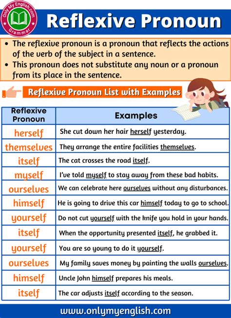 Reflexive Pronoun: Definition, Examples, and List» OnlyMyEnglish