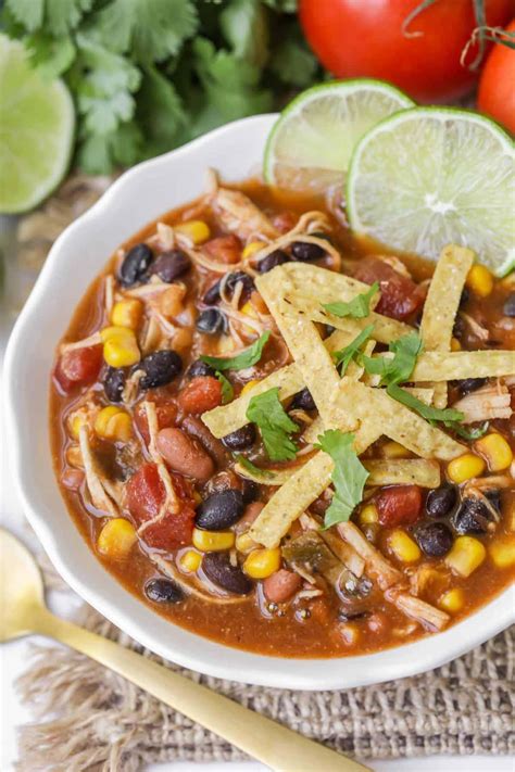 Easy Chicken Taco Soup Recipe - so simple and so good! | Lil' Luna