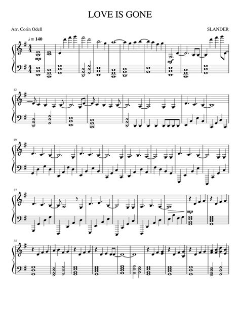 LOVE_IS_GONE sheet music for Piano download free in PDF or MIDI