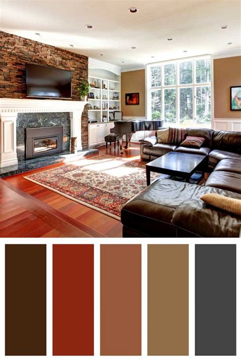 14 Living Room Color Schemes With Brown Leather Furniture