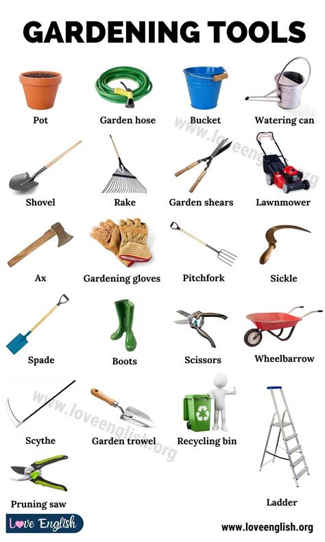 Gardening tools names – Artofit