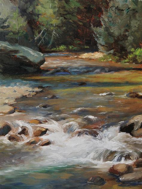 Mountain Stream Painting by Anna Rose Bain | Pixels