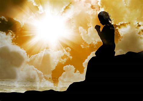 Royalty Free Silhouette Of Woman Kneeling In Prayer Pictures, Images ...