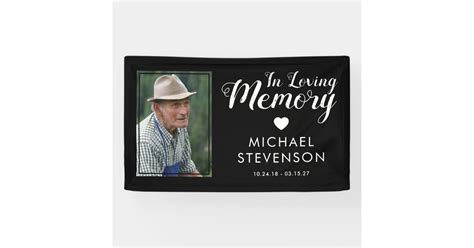 In Loving Memory | Funeral Memorial Photo Banner | Zazzle