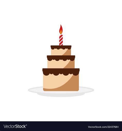 Delicious cake birthday graphic design element Vector Image