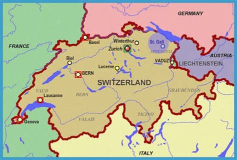 Map Of Austria And Switzerland - TravelsFinders.Com