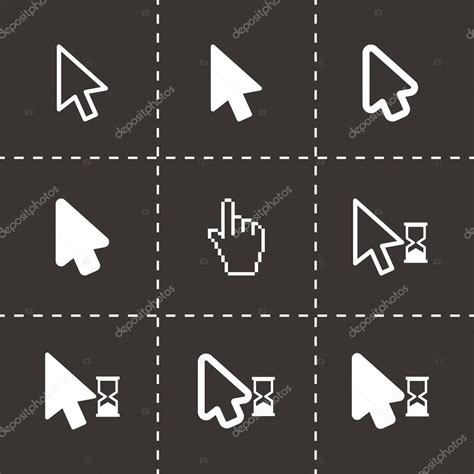 Vector black cursor icon set — Stock Vector © annexs #58024351