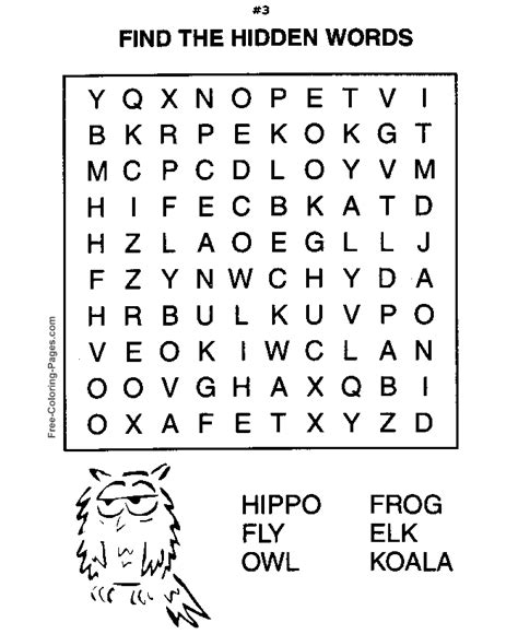 Word Search Puzzles 03 | Word puzzles for kids, Word puzzles, Coloring pages for kids