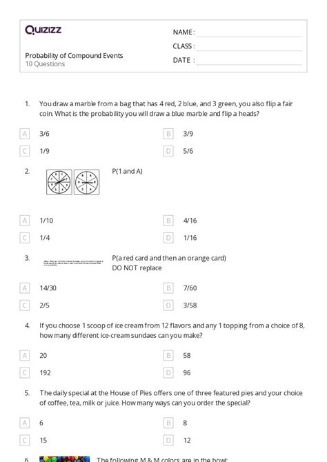 50+ Probability of Compound Events worksheets on Quizizz | Free & Printable