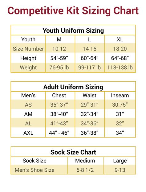 Soccer Youth Jersey Size Chart at Madonna Traverso blog