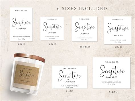 Candle Labels Template Editable Candle Label 6 Sizes Candle | Etsy