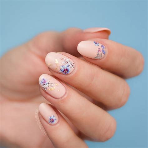 Watercolour Flower Nail Stickers - 064 XXL SoNailicious Stickers - SoNailicious Boutique