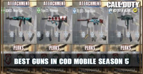 Best Gun in COD Mobile Season 5 With Attachments & Perks - zilliongamer