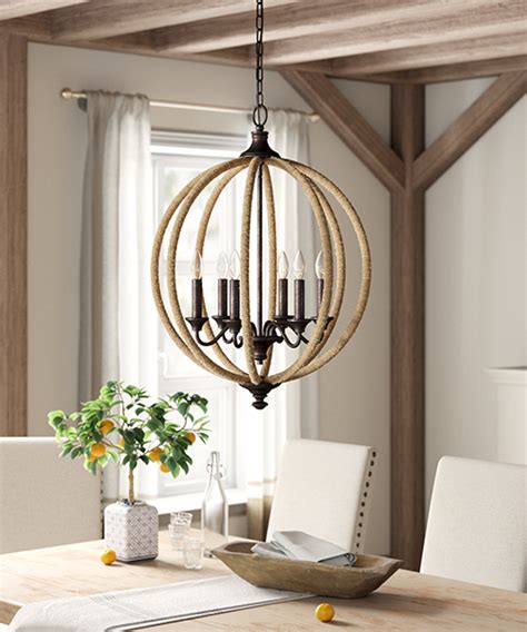 Farmhouse Globe Chandelier | Lynda 6-Light Globe Lighting