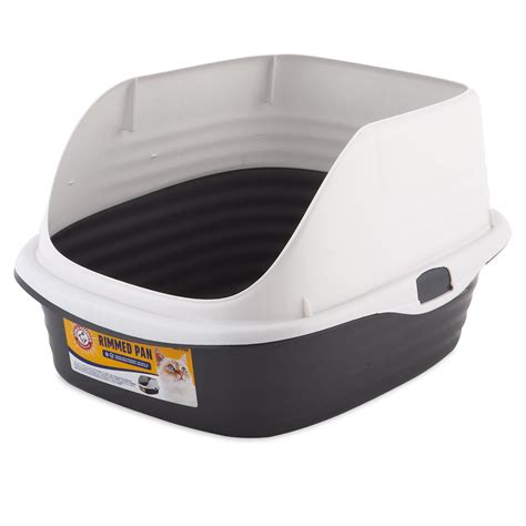 Arm & Hammer Rimmed Wave Cat Litter Pan - Large Litter Box with Low Entry for Easy Access & High ...