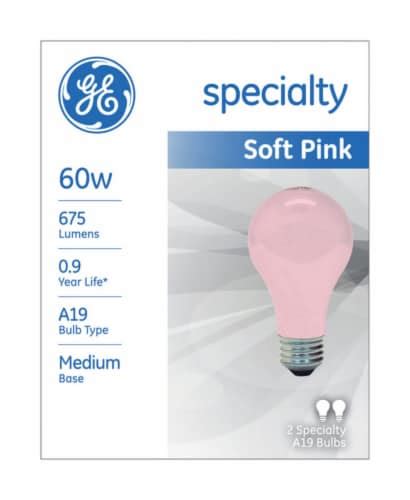 GE 60-Watt Soft Pink Light Bulbs, 2 pk - Kroger