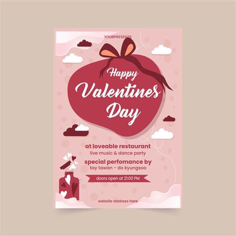 Happy Valentine's Day posters. Vector elegant template of a poster for ...