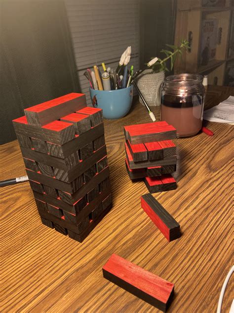 Custom made Tower, starts out all black and reveals more red as blocks are pulled : r/dreadrpg