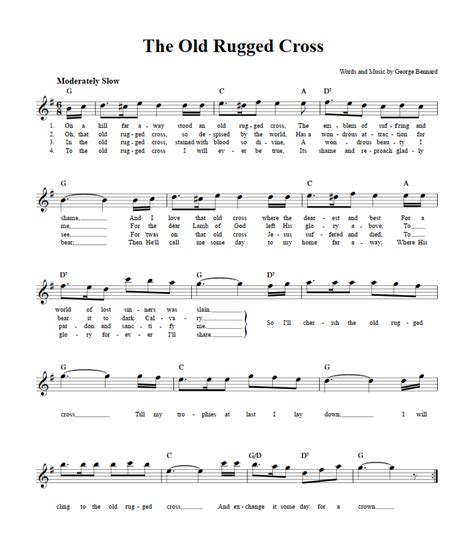 Amazing Chords For Old Rugged Cross Access here!