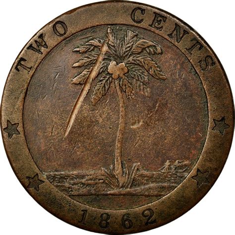 Two Cents 1862, Coin from Liberia - Online Coin Club