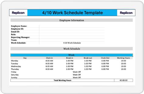 What Is a 4/10 Work Schedule? (Example and Free Template)