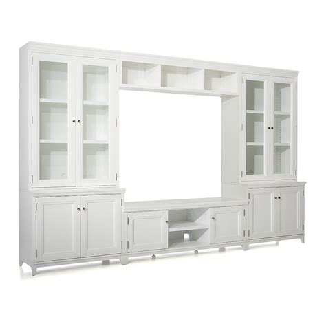 Harrison 6-pc White Entertainment Center/Glass Doors | White ...