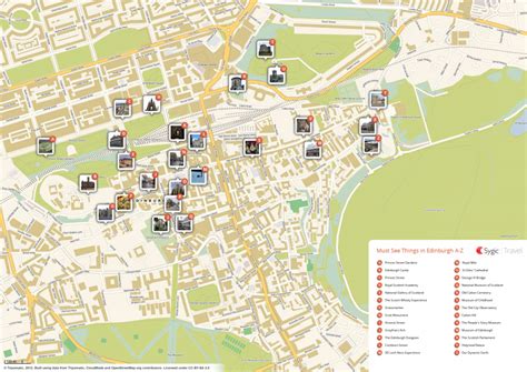 Edinburgh Printable Tourist Map | Sygic Travel pertaining to Edinburgh ...