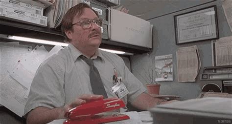 Milton Red Stapler GIF - Milton RedStapler Stapler - Discover & Share GIFs