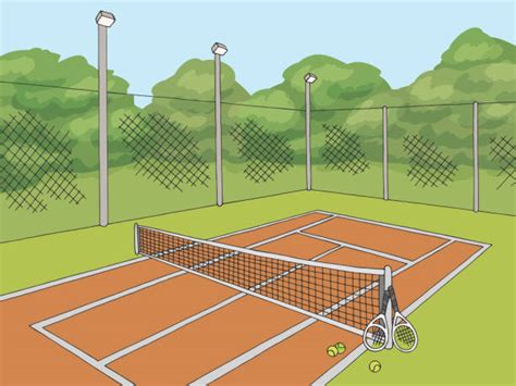 Cartoon Tennis Court Illustrations, Royalty-Free Vector Graphics & Clip Art - iStock