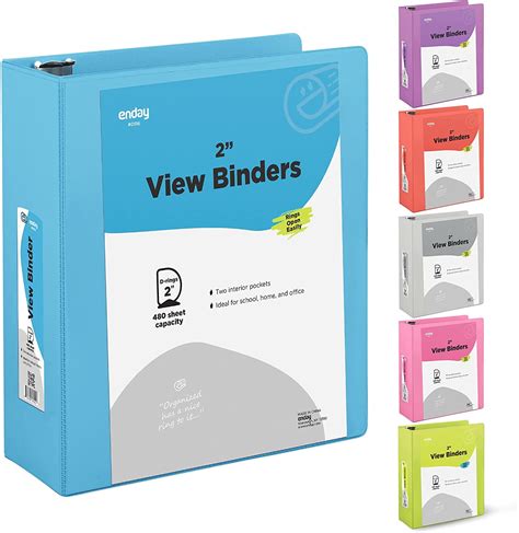 3 Inch Binder 3 Ring Binders Blue, Slant D-Ring 3” Clear View Cover ...