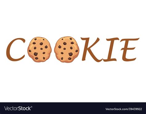 Cookies in text font Royalty Free Vector Image