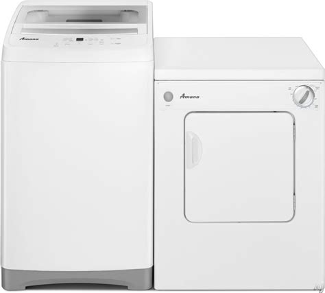 Amana AMWADREW2 Side-by-Side Washer & Dryer Set with Top Load Washer and Electric Dryer in White