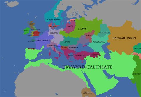 Map of the Umayyad Caliphate at its height [1620x1112] [OC] : r/Map_Porn