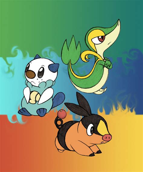 Unova Pokemon Starters by ArtStormDragon on DeviantArt