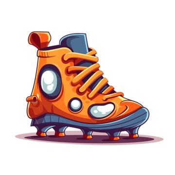 Soccer Cleat Vector, Sticker Clipart An Orange Soccer Boots Drawing In Colorful Style Cartoon ...