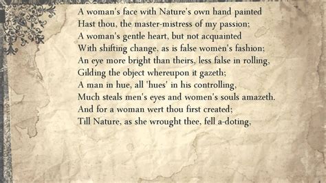 Sonnet 20: A woman's face with Nature's own hand painted - YouTube