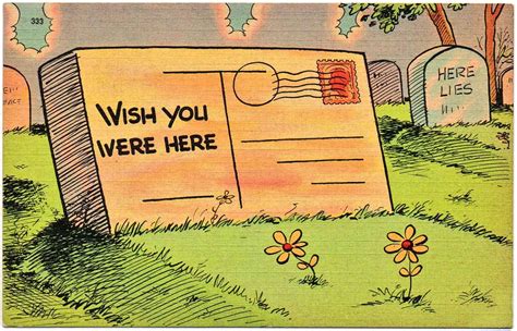 Wish you were here! | Linen finish postcard / circa 1940 | wackystuff ...