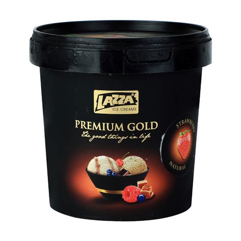 Lazza Premium Gold Ice Cream Natural Strawberry 1Litre | Ice Cream Take ...